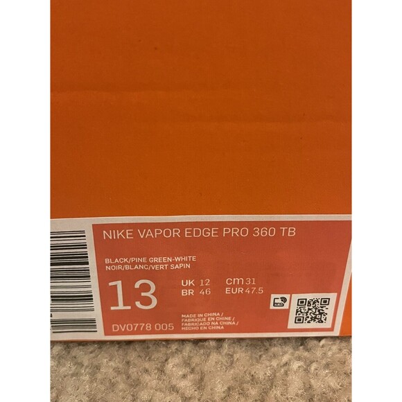 Nike Vapor Edge Pro 360 TB Black Green Football Cleats DV0778-005 Men’s Sz 13 - Picture 7 of 7